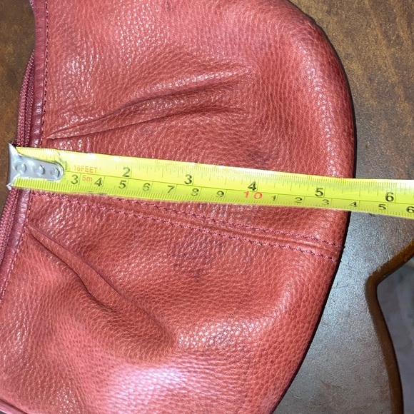 Vintage Fossil Coral Red Leather Chain Mini Crossbody Bag/Purse - Picture 12 of 14